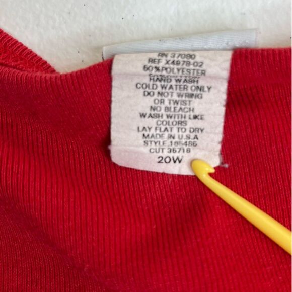 Carolina Colours Plus Red Bandana Print Long Sleeve Round Neck T Shirt Women 20W - Picture 8 of 13